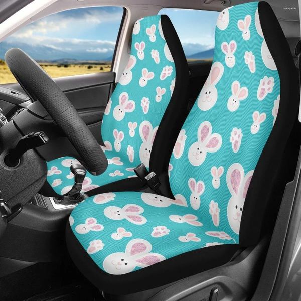 Cubiertas de asiento del automóvil lindo patrón de zanahoria rosa frontal fáciles accesorios limpios fáciles de proteger la imagen de imagen personalizada