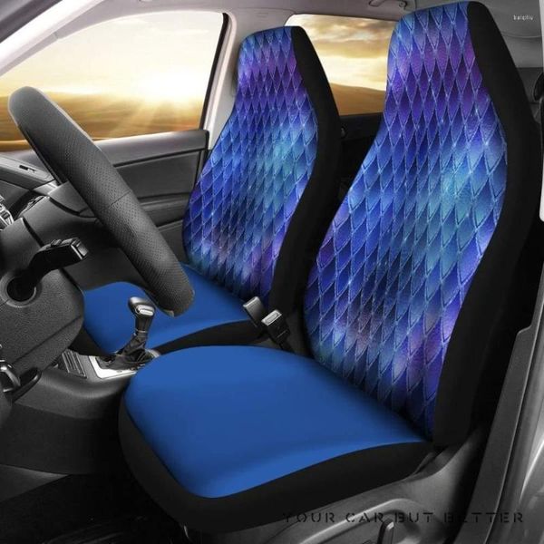 Autositzbezüge Dragon Blue Custom Print Pack mit 2 Universal-Frontschutzhüllen