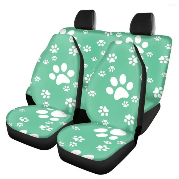 Housses de siège de voiture durables, protection Automobile avant et arrière, ensemble de housses élastiques imprimées de chien mignon, accessoires de ventilation universels