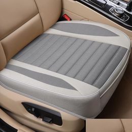 Housses de siège de voiture Ers Er Coussin de lin Saisons respirantes pour la plupart des berlines à quatre portes Suv Tra Mobiles Accessoires Drop Delivery Automobiles Otfxq