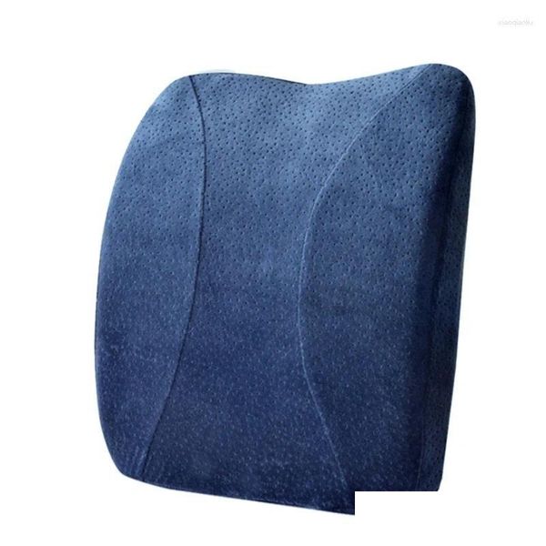 Housses de siège de voiture Ers mousse coussin lombaire rebond lent bureau dos oreiller livraison directe automobiles motos accessoires intérieurs Otutl