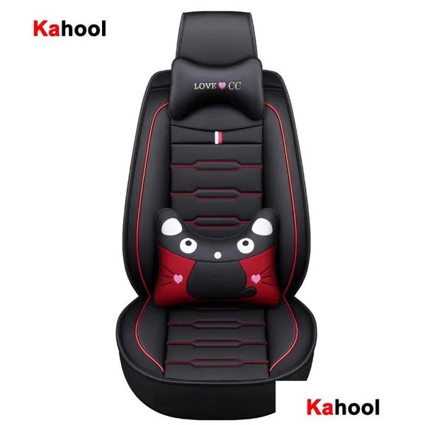 Housses de siège de voiture Ers Kahool Er pour Ix20 Ix35 Ix55 I40 Accessoires intérieur 1 siège livraison directe motos mobiles Dhkqr