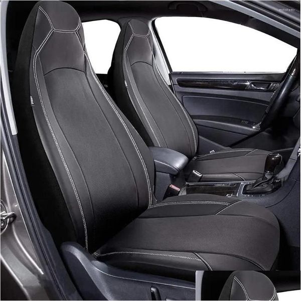 Housses de siège de voiture Ers Plus Seau à dossier haut en cuir Premium étanche FL Set Airbag Compatible Drop Delivery Automobiles Motos à Dhded