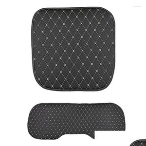 Housses de siège de voiture Ers PU Protecteurs de fond en cuir Coussin de tapis pour véhicule quatre saisons Drop Livraison Mobiles Motos Interio Aut Ot9Kw