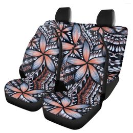 Autostoelhoezen Etnische stijl Polynesische Plumeria-beschermer All-inclusive ademend kussen Seizoensinterieur Stylingaccessoires