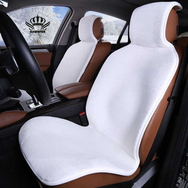 Fundas de asiento de coche Funda de asiento de coche de piel sintética invierno Blanco Universal Interior automotriz Cojín de asiento de coche de piel artificial para toyota BMW Kia Mazda Ford T221110