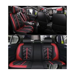 Auto -stoelhoezen Fit accessoires Interieur ers ingesteld voor sedan pu lederen fl surround ontwerp verstelbare stoelen SUV Drop levering mobiele telefoons DHP7D