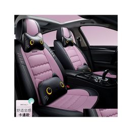 Fundas de asiento de coche Fit Accesorios interiores Ers para Sedan Pu Leather Ajustable Cinco asientos Diseño Er Suv Bm005 Drop Delivery Mobiles Mo Dh5T8