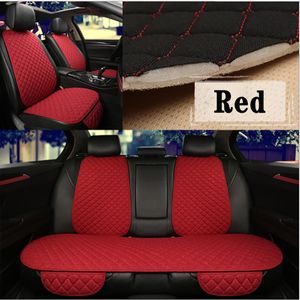 Housses de siège de voiture housse de lin protecteur lin avant arrière coussin Protection coussin tapis dossier pour Auto intérieur