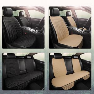 Housses de siège de voiture housse de lin protecteur lin avant arrière coussin de Protection tapis dossier pour Auto intérieur camion Suv Van