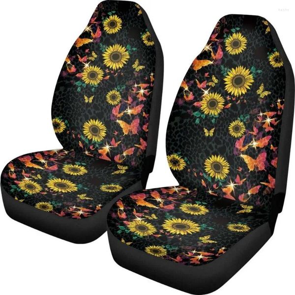 Housses de siège de voiture, paire universelle de fleurs, 2 couvertures avant pour accessoire de protection