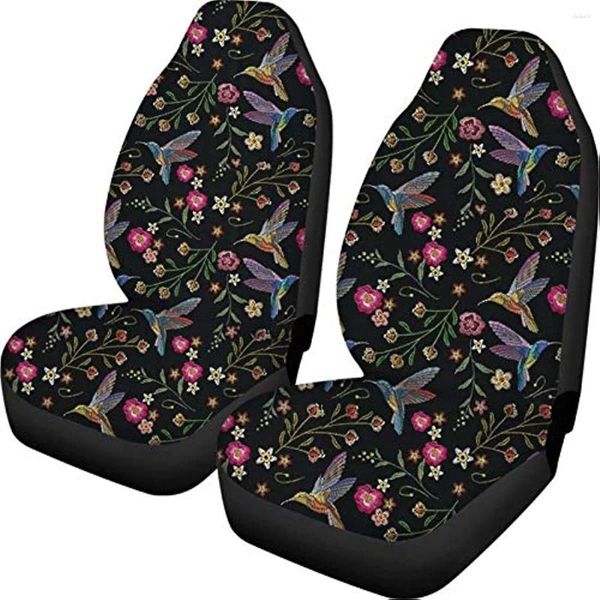 Couvertures de siège d'auto Forchrinse Hummingbird Floral Cover Soft Auto Auto Bucket Protector Universal For pour le camion SUV Van SE