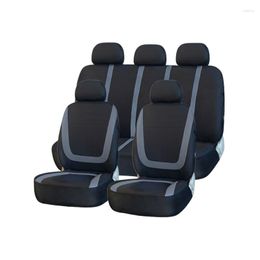 Housses de siège de voiture Ensemble complet Tissu Universal Fit Automotive Low Back Front Solid Cover Washable