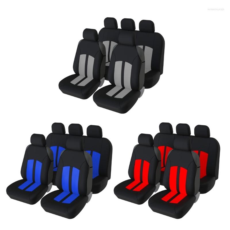 Car Seat Covers Full Set Front Bucket With Split Bench Cover Colorful 5 Seats 3-Color