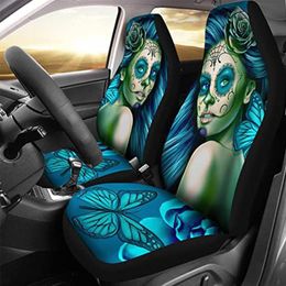 Auto-stoelbedekkingen Volledige set Universal Protector Cushion Accessories Butterfly Woman Print Car-StylingCar