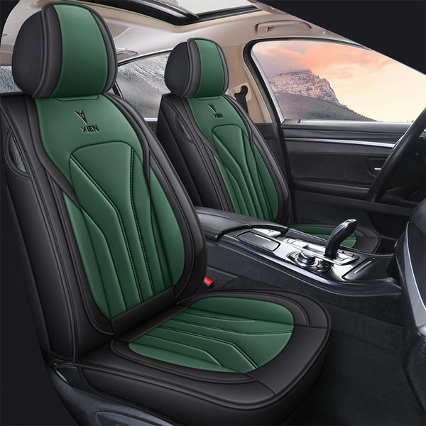 Ensemble complet de housses de siège de voiture en cuir imperméable, universelles, pour Honda Civic CRV Hrv Kia Sorento, coussin de siège, pièces automobiles, noir et vert