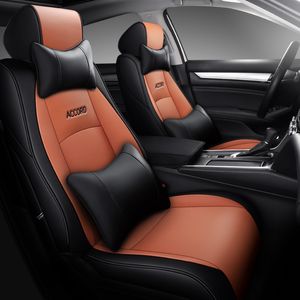 Auto -stoelafdekkingen Volledige set waterdichte kwaliteit lederen kussen voor Honda Accord 10e generatie 18 19 20 21 Custom Made Leather Styling