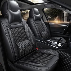 Autostoelhoezen Volledige set met waterdicht leer Airbag Compatibel Automotive Voertuig Ijszijde Kussen Universeel geschikt voor de meeste auto's243k