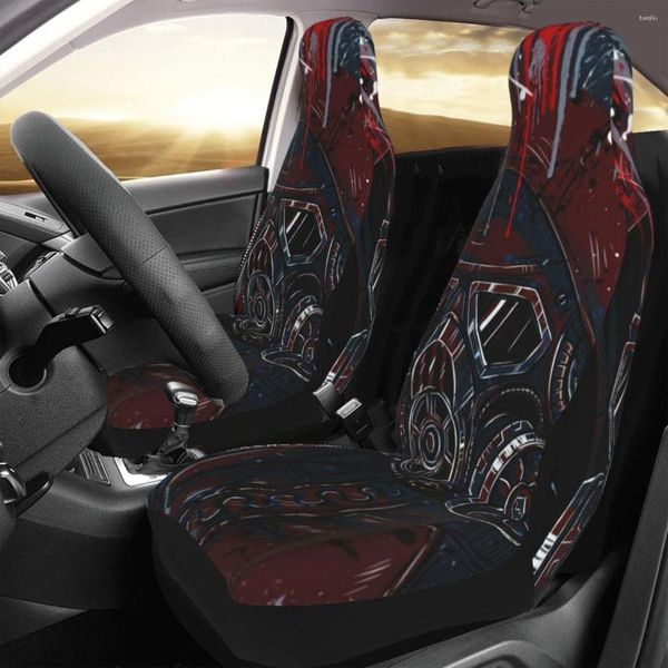 Fundas de asiento de coche Máscara de gas Cubierta de arte Impresión personalizada Universal Protector frontal Accesorios Juego de cojines