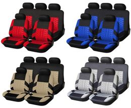 Auto -stoel omvat algemene comfortabele 9pcsset Universal Coves Mats Voertuigen Niet -slip Interior Styling Cover6386771
