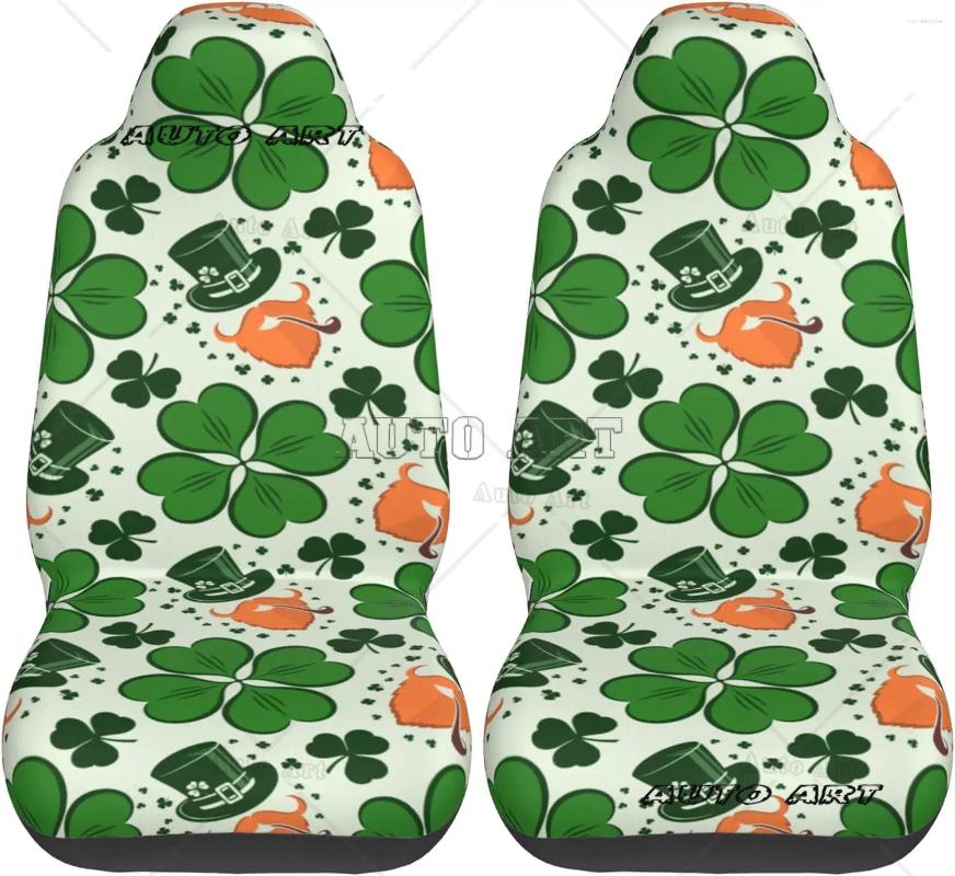 Car Seat Covers Green Patricks Day Vehicle Front Universal Fit Protector (2 Pcs)