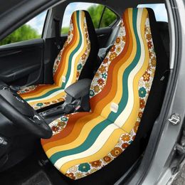 Housses de siège de voiture Groovy Waves Mignon Rétro Boho Hippie pour Véhicule Femmes Ensemble de 2 Protecteurs Avant