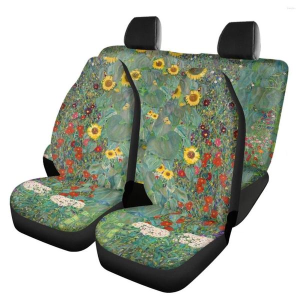 Fundas de asiento de coche Gustav Klimt Flower Garden Cover se adaptan a la mayoría de los accesorios antideslizantes de alta resistencia para automóviles Decoración interior