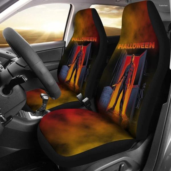 Housses de siège de voiture Halloween Michael Myers Movie Fan Gift Pack de 2 housse de protection avant universelle