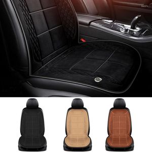 Housses de siège de voiture couverture chauffante coussin hiver électrique coussin chauffant 12V24V résistant au gel en peluche plus chaud accessoire de véhicule universel