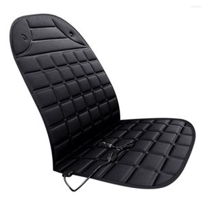 Fundas de asiento de coche cojín calefactable 12V con soporte de correa almohadilla de calefacción cálida de invierno accesorios interiores para el hogar barco gris