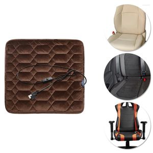 Housses de siège de voiture, chauffage rapide, coussin de ménage d'hiver antidérapant, en Fiber douce, accessoires d'intérieur USB 5V