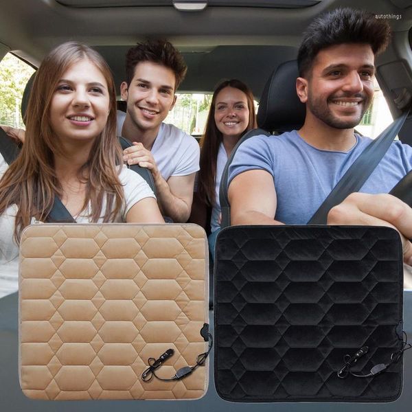 Housses de siège de voiture, coussin chauffant 3D, conçu en soie thermique saine, taille universelle pour s'adapter à la plupart des voitures