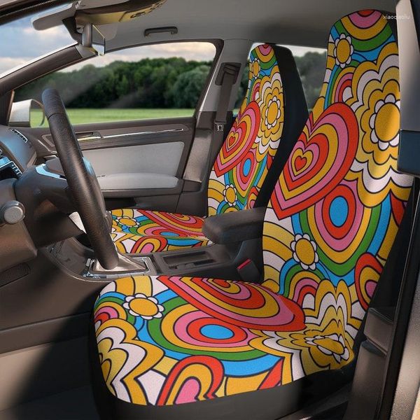 Housses de siège de voiture Hippie Vintage inspiré accessoire rétro Mod décor véhicule Van couverture Gif