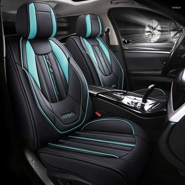 Housses de siège de voiture HUTECRL Couverture avant universelle Coussin de véhicule en cuir PU Coussin de protection entièrement entouré Anti-rayures Fit Berline Suv