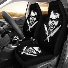 Auto -stoel bestrijkt instantArs 2pcs/set Universal Front Chucky Horror Film Fan Gedrukte vrachtwagenbeschermer voertuig geschenken