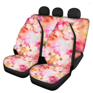 Fundas de asiento de coche funda instantánea cojín Universal primavera flor Tie Dye diseño moda transpirable FrontBack para vehículo