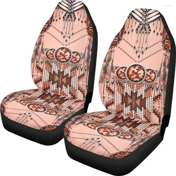 Housses de siège de voiture INSTANTARTS Cover Ethnic Tribal Flower Design Accessoires faciles à installer Universal Front Set Of 2