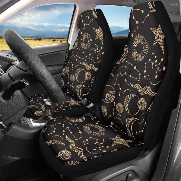 Cubiertas de asiento para el automóvil Instantarts Eid al-Fitr Moon Impress Diseño de marca de marca universal Cushion Fit La mayoría de los accesorios interiores del vehículo