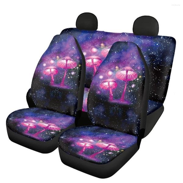 Fundas para asientos de coche INSTANTARTS Fantasy Galaxy Mushroom Impreso Antideslizante Universal Funda delantera/trasera Protector de asientos de automóvil lavable