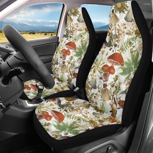 Auto-stoel omvat instantArs Vintage Mushroom Forest Botanical Pattern Set van 2 voertuig Niet-Skid voor- en achterste kussencadeau