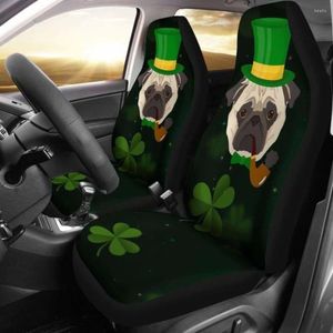 Autostoelhoezen Irish Pug, set van 2 universele beschermhoes vooraan