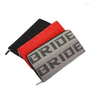 Cubiertas de asiento de coche JDM Style Bride Racing Cartera larga Cremallera Hombres Mujeres Cinturón Arnés Material Monedero Titular