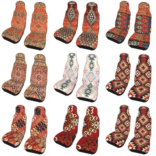 Couvertures de siège d'auto Karadaja Rug persan antique Universal pour les camions SUV ou Van 3D Impression turque ethnique Kilim Couverture automatique 2PC