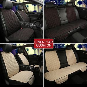 Housses de siège de voiture grande taille housse de lin protecteur lin avant ou arrière coussin coussin tapis dossier pour Auto intérieur camion Suv VanCar