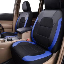 Housses de siège de voiture en cuir housse à cinq places ensemble complet PU coussin doux mode Patchwork accessoires intérieurs adaptés à la plupart des universels