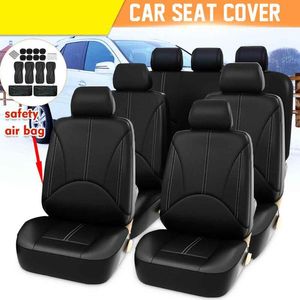 Cubiertas de asiento para el automóvil cuero universal sólido desgaste resistente 7 plazas 8 cojín cubrector de cubierta interior fácil limpio de cuatro estaciones