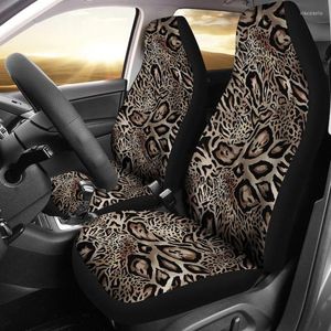 Housses de siège auto léopard guépard imprimé animal paire 2 accessoires de protection avant