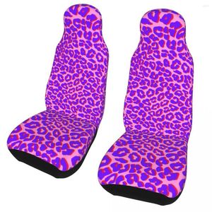 Fundas de asiento de coche Estampado de leopardo en púrpura Funda universal Auto Interior Cojín de viaje Poliéster Pesca