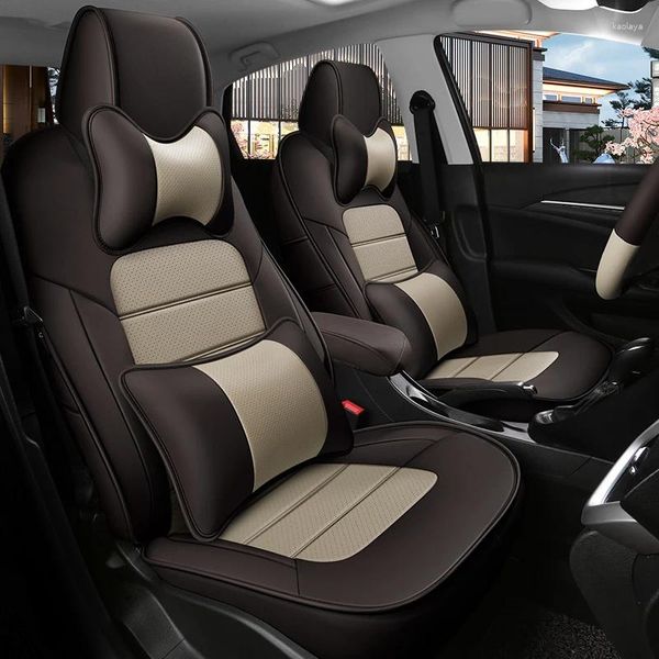 Fundas de asiento de coche, juego completo de lujo de cuero personalizado para Geely Geometry C, accesorios para automóviles, funda protectora Interior para automóviles