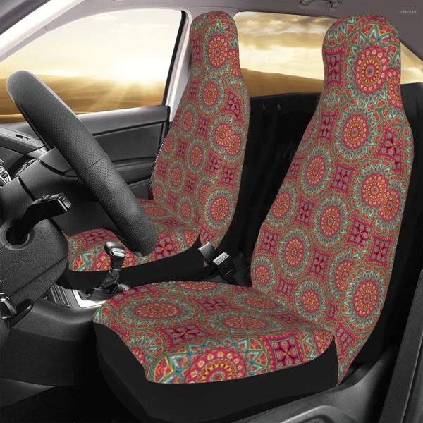 Cubiertas de asiento para el automóvil Mandala boho bohemian cubierta universal accesorios interiores interiores de tela trasero cojín poliéster pescado